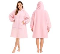 KEPLIN Oversized Blanket Hoodie - Ultra Soft Fleece & Sherpa Lined Wearable Hoodie Blanket with Large Pocket and Elasticated Cuffs - One Size Fits Most for Lounging, Travel, Camping & Home Comfort