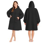 KEPLIN Oversized Blanket Hoodie - Ultra Soft Fleece & Sherpa Lined Wearable Hoodie Blanket with Large Pocket and Elasticated Cuffs - One Size Fits Most for Lounging, Travel, Camping & Home Comfort