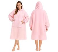 KEPLIN Oversized Blanket Hoodie - Thermal & Soft Hoodie Blanket with Sherpa Lining, Large Pocket & Elasticated Cuff Sleeves - One Size Fits All, Long (152x127x99cm)