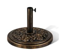 Keplin Parasol Base Stand 12kg, Umbrella Holder for Garden - Fits 45mm Pole in Bronze Keplin Bronze