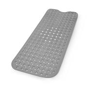 KEPLIN Premium Non-Slip Bath Mat - 200 Suction Cups, BPA, Latex Free, Mildew Resistant, Machine Washable - Safe, Durable & Comfortable for Bathroom Tubs (Grey, Bath, 100 x 40cm)