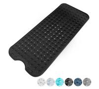 KEPLIN Premium Non-Slip Bath Mat - 200 Suction Cups, BPA, Latex Free, Mildew Resistant, Machine Washable - Safe, Durable & Comfortable for Shower Runner & Bathroom Tubs Extra Long (40x100cm) - Black