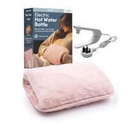 Keplin Rechargeable Electric Hot Water Bottle - Auto-Shut Off, Fast Heating Heat Pad, Back Pain Relief, Rechargeable Hand Warmers & Heating Pad, Small Hot Water Bottle, 1 Year Warranty, Blush