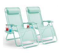 Keplin Set of 2 Heavy Duty Zero Gravity Chairs - Garden Recliners in Mint Keplin Mint