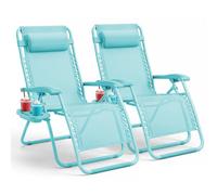 Keplin Set of 2 Heavy Duty Zero Gravity Chairs - Garden Recliners in Teal Keplin Teal