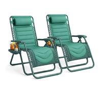 Keplin Set of 2 XXL Premium Heavy Duty Padded Zero Gravity Chairs in Teal Keplin Teal