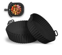 Keplin Silicone Air Fryer Liners - 3 Pack Non-Stick Reusable Silicone Liners, Dual & Tower Air Fryers - BPA-Free, Heat Resistant to 230°C, Dishwasher Safe Air Fryer Silicone Liner