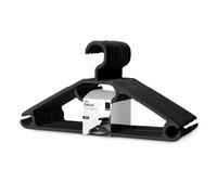 KEPLIN Space Saving Black Plastic Coat Hangers - 20 Pack | Heavy Duty Swivel Hook Hangers for Clothes, Coats, Dress, Shirt, Jacket, Trouser | Non Slip with Rotating Hook & Tie Hanging