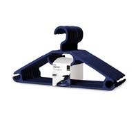 KEPLIN Space Saving White Plastic Coat Hangers - 20 Pack | Heavy Duty Swivel Hook for Clothes, Coats, Dress, Shirt, Jacket, Trouser | Non Slip With Rotating Hook & Tie Hanger - Navy Blue