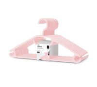 KEPLIN Space Saving White Plastic Coat Hangers - 20 Pack | Heavy Duty Swivel Hook for Clothes, Coats, Dress, Shirt, Jacket, Trouser | Non Slip With Rotating Hook & Tie Hanger- Blush Pink