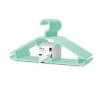 KEPLIN Space Saving White Plastic Coat Hangers - 20 Pack | Heavy Duty Swivel Hook for Clothes, Coats, Dress, Shirt, Jacket, Trouser | Non Slip With Rotating Hook & Tie Hanger - Mint Green