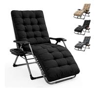 Keplin Square Tube Zero Gravity Chair with Cushion - Extra-Wide 72cm Recliner in Black Keplin Black