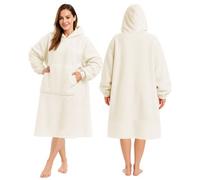 Keplin Thermal, Soft & Comfortable Oversized Blanket Hoodie, Cream, Large