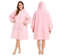Keplin Thermal, Soft & Comfortable Oversized Blanket Hoodie, Pink, Medium