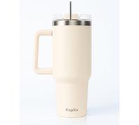 Keplin Tumbler 40 Oz With Handle, Stainless Steel, Cream White