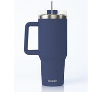 Keplin Tumbler 40 Oz With Handle, Stainless Steel, Navy Blue