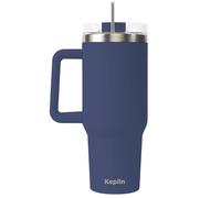 Keplin Tumbler 40 oz with Handle, Travel Mug, Thermal Flask with Straw & Lid in Navy Keplin Navy