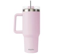 Keplin Tumbler 40 oz with Handle, Travel Mug, Thermal Flask with Straw & Lid in Pink Keplin Pink