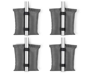 Keplin Velcro Strap & Double Pocket Gazebo & Tent Sandbag Weights 4 Pack, Heavy Duty Gazebo Weights, Grey