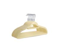 KEPLIN Velvet Hangers 20 Pack Non-Slip Clothes Hangers with Tie Bar & 360° Hook, Cream