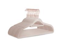 Keplin Velvet Hangers 30 Pack Non-Slip Clothes Hangers With Tie Bar, Blush Pink