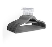 KEPLIN Velvet Hangers 50 Pack - Non-Slip Clothes Hangers with Tie Bar & 360° Hook - Durable & Sturdy, Space-Saving Wardrobe Organisers for Suits, Jackets & Clothes- Home Storage Solution