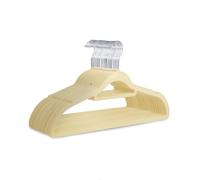 KEPLIN Velvet Hangers 20 Pack - Non-Slip Clothes Hangers with Tie Bar & 360° Hook - Durable & Sturdy, Space-Saving Wardrobe Organisers for Suits, Jackets & Clothes- Home Storage Solution (Cream)