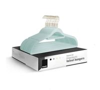 Keplin Velvet Hangers, Non-Slip Clothes Hangers with Tie Bar, 20 Pack in Mint Keplin Mint 20 Pack