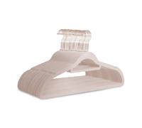 KEPLIN Velvet Hangers 50 Pack - Non-Slip Clothes Hangers with Tie Bar & 360° Hook - Durable & Sturdy, Space-Saving Wardrobe Organisers for Suits, Jackets & Clothes- Home Storage Solution (Blush Pink)