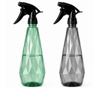 Keplin Water Spray Bottles (2 Pack) 600Ml Adjustable Nozzle For Mist & Stream Reusable & Refillable, Green And Grey