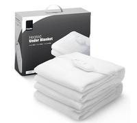 KEPLIN White Electric Heated Blanket for Bed - 137 x 165 cm King Size Bed Warmer | Soft Electric Blanket, Heated Duvet, Polyester Fleece Underblanket | Remote Control with 3 Heating Settings