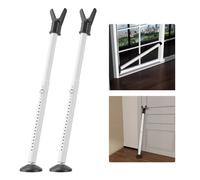 Keplrend Heavy Duty Door Jammer - 2 Pack Iron Door Stoppers - White - Adjustable 29-45 Inches - Under Door Mount - Security Bar for Sliding Glass Door, Window, Front Door, Apartment, Home, Hotel Room