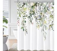 KEPPD Eucalyptus Greenery Leaf Bathroom Curtain Vine Flower Shower Curtain Modern Polyester Home Decor Bathroom Curtain Extra Long -XXL 110x220cm(43X87inch) showercurtain