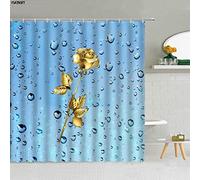 KEPPD Raindrops Bubble Shower Curtain Water Drop Blue Color Background Bathroom Decor Modern Waterproof Fabric Curtains Multi Size Long-XXL 260x180cm(102X71inch) showercurtain