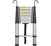 KEppd Telescoping Telescopic Ladder 8m/ 7m/ 6.2m/ 5m/ 4m/ 3.8m/ 2.6m, Aluminum Extension Ladders with Hook for Roofing Business, Household Use, RV Outdoor Work (Size : 2.7m/8.8ft)