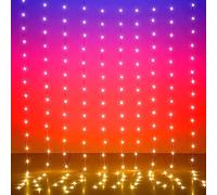 KepStars LED Curtain Lights, 6.5ft x 6.5ft 200 LED RGB Color Changing String Fairy Lights Curtain with Smart APP Control, Music & Voice Sync for Bedroom Backdrop Indoor Outdoor Christmas Decorations