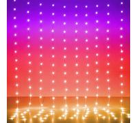 KepStars LED Curtain Lights, 6.6ft x 6.6ft 200 LED RGB Color Changing String Fairy Lights Curtain Smart APP Control, Music &Voice Sync for Bedroom Backdrop Wall Indoor Outdoor Christmas Decorations