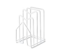 Kepuarm Cutting Board Rack Holder, Chopping Board Organizer, Pot Pan Lid Holder Rack, Kitchen Countertop Drain Storage Shelf (White)
