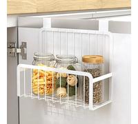 Kepuarm Grid Storage Basket, Over the Door Organizer, Hanging Wire Basket for Kitchen, Bathroom, Pantry, Under Sink (White) (RZGB001)