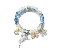 kepvrio Ballerina Bracelet Dance Recital Bracelet Ballerina Blue Bracelet Cute Ballerina Dance Beaded Bracelet Ballerina Friendship Bracelets Ballerina Party Jewellery, 8inch, Crystal, no gemstone