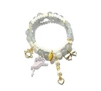kepvrio Ballerina Bracelet Dance Recital Bracelet Ballerina Blue Bracelet Cute Ballerina Dance Beaded Bracelet Ballerina Friendship Bracelets Ballerina Party Jewellery, 8inch, Crystal, no gemstone