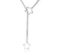 kepvrio Heart Slip Chain Necklace for Women Men Punk Rock Cuban Long Necklace Heart O-Ring Stainless Steel Cuban Chain Y-shape Necklace Adjustable Lariat Y Necklace Prom Necklace Jewelry, Zinc, No