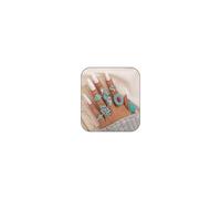kepvrio Turquoise Ring for Women Bohemian Stackable Knuckle Rings Set Boho Turquoise Finger Ring Vintage Oval Flower Starfish Teardrop Midi Snake Ring Western Rings Jewelry, Acrylic, Zircon