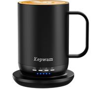 Kepwam Self Heating Coffee Mug T1-16oz Fast Heating & Ultra Long-Lasting Battery Life, Heated Coffee Mug Up to 149℉ - Touch & App Controlled Coffee Mug, Birthday Gifts for Women and Men