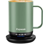 Kepwam Self Heating Coffee Mug T1-16oz Fast Heating & Ultra Long-Lasting Battery Life, Heated Coffee Mug Up to 149℉ - Touch & App Controlled Coffee Mug, Birthday Gifts for Women and Men