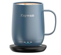 Kepwam Self Heating Coffee Mug T2, 16oz Smart Heated Coffee Mug, 150 Min Battery Life - Hot up to 149℉ Temperature Control Coffee Mug Warmer, Gifts for Dad Mom (No APP)