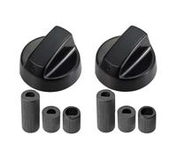 KEPYATI Universal Oven Knob Handle, Ceramic Hob Plate Knob, Kitchen Knobs, Gas Cooker Handle, Includes 3 Adapters, 4 cm Diameter, Pack of 2 (Black)