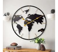 KEQAM Large Metal Wall Clock Minimalist Modern Round Silent Non Ticking Battery Operated Wall Clock for Living Room Home Kitchen Bedroom Office Farmhouse Decor (24 inch)