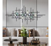 KEQAM Modern Metal Wall Art, Hanging Sculpture, Rectangular, 59*24inch, Geometric, Indoor, Living Room, Bedroom, Office