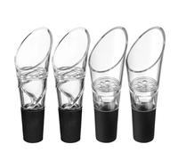 KEQAR 4 Piece Spiral Decanter Aerator and Pourer Set - Fits Different Sizes of Wine Bottles, with Excellent Sealing Properties - Plastic, Stainless Steel, Rustproof